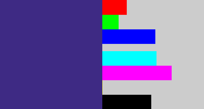 Hex color #3e2a84 - blueberry