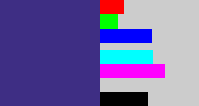 Hex color #3e2e84 - blueberry