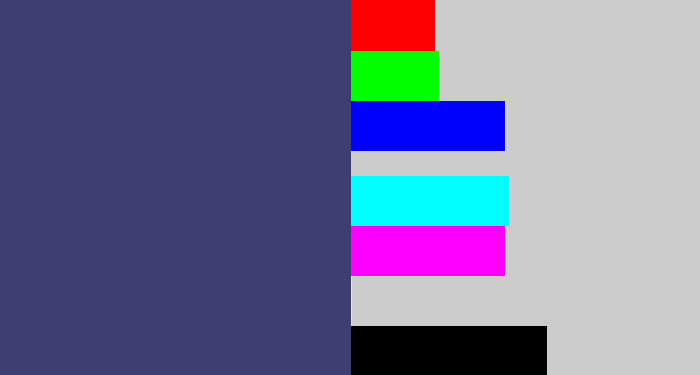 Hex color #3e3f70 - dark grey blue