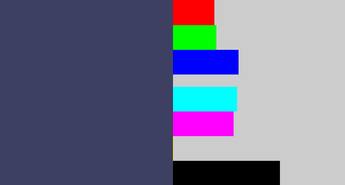 Hex color #3e4062 - dark grey blue