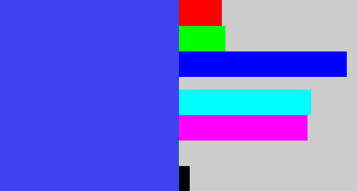 Hex color #3e43ef - light royal blue