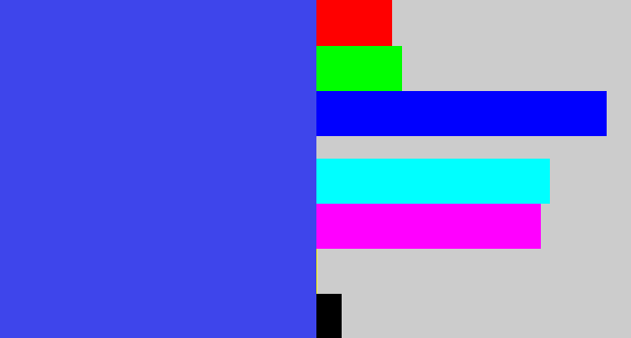 Hex color #3e45eb - warm blue