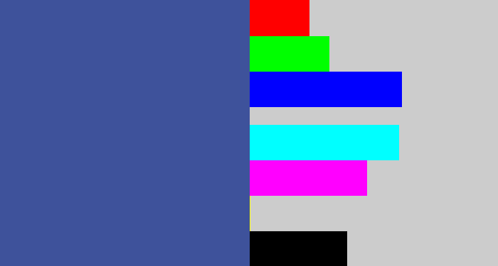 Hex color #3e529b - denim blue