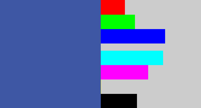 Hex color #3e57a4 - denim blue