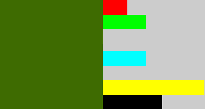 Hex color #3e6b01 - dark grass green