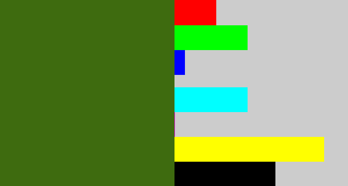 Hex color #3e6b0f - camouflage green