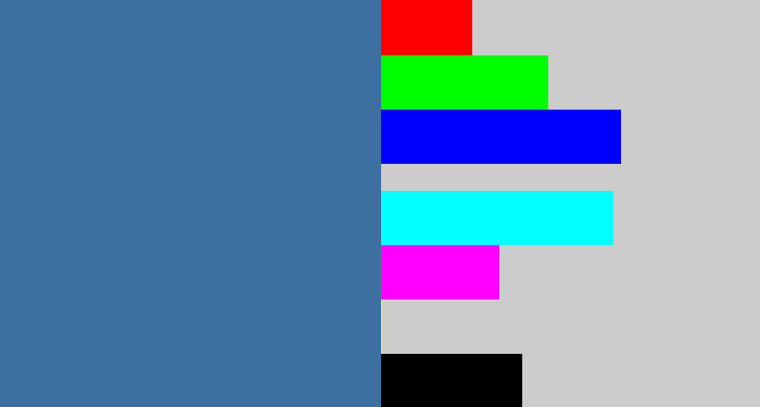 Hex color #3e6fa1 - muted blue