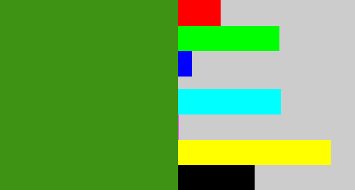 Hex color #3e9214 - grass green