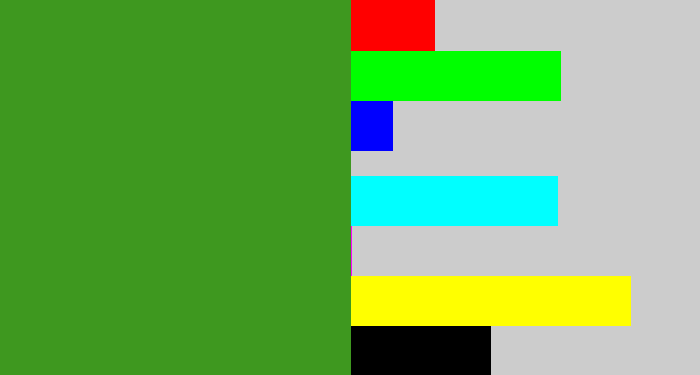Hex color #3e981f - grass green