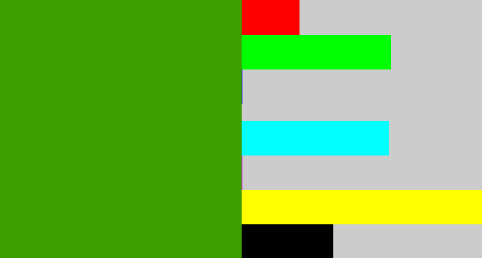 Hex color #3e9e00 - grassy green