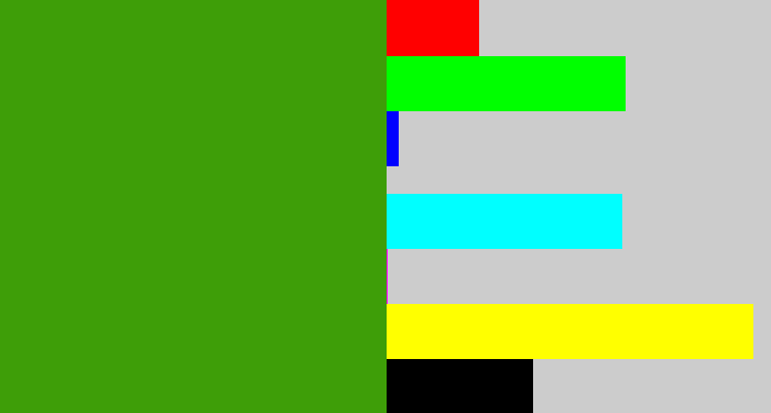Hex color #3e9e08 - grass green