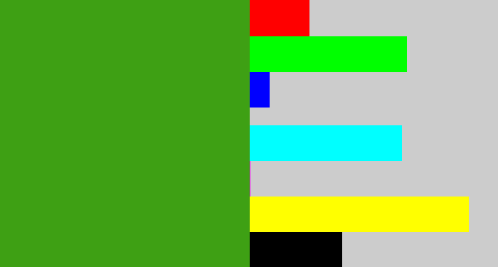 Hex color #3ea014 - grass green