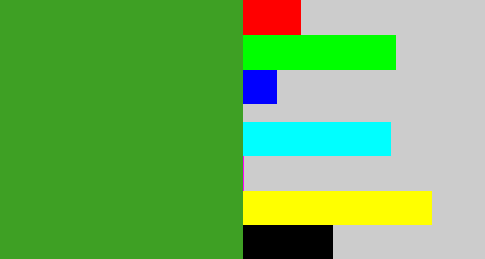 Hex color #3ea024 - grass green