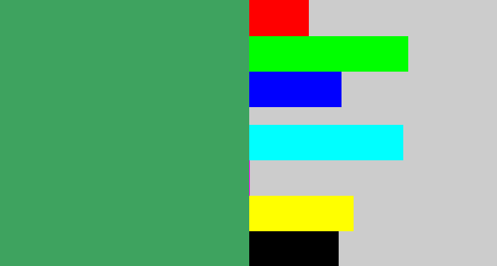 Hex color #3ea35f - greenish