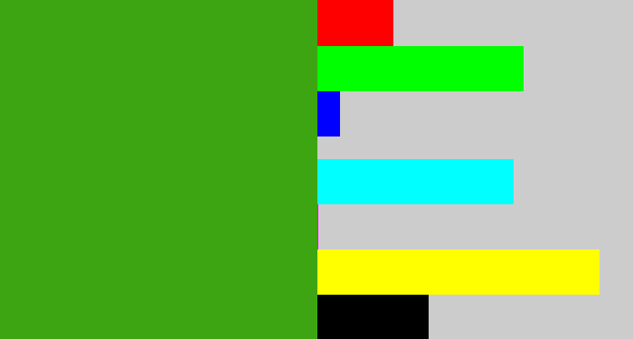 Hex color #3ea512 - grass green