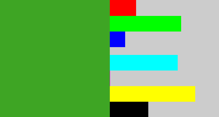 Hex color #3ea524 - grass green