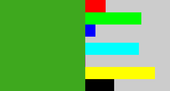Hex color #3ea81e - grass green
