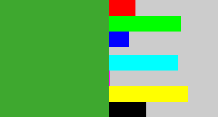 Hex color #3ea82f - medium green