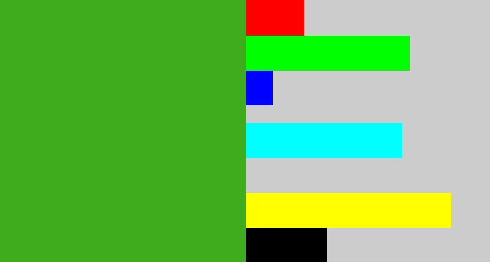 Hex color #3eac1c - grass green