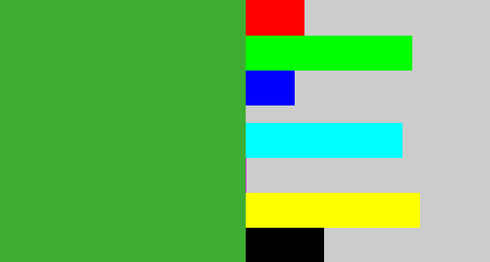 Hex color #3ead33 - medium green
