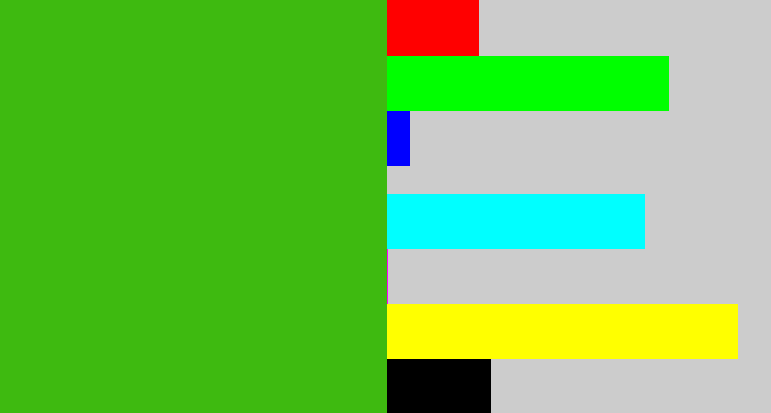 Hex color #3eba10 - frog green