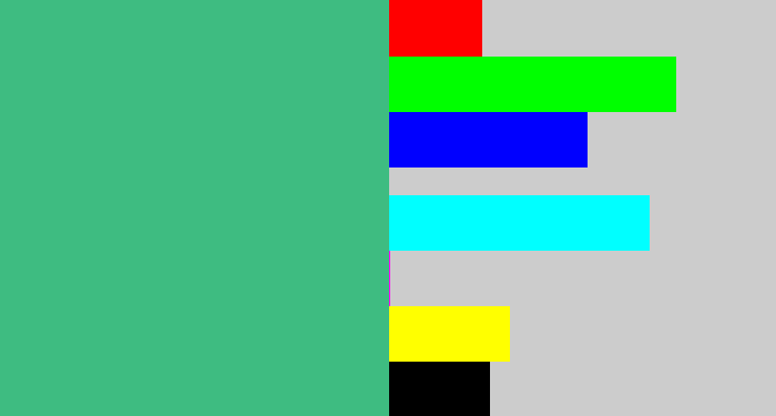 Hex color #3ebc81 - greenish teal