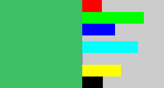 Hex color #3ebf66 - cool green