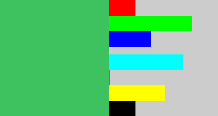 Hex color #3ec260 - cool green