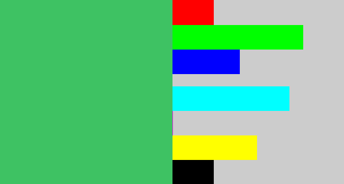 Hex color #3ec263 - cool green