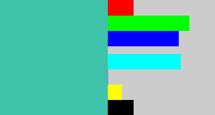 Hex color #3ec2a9 - greeny blue