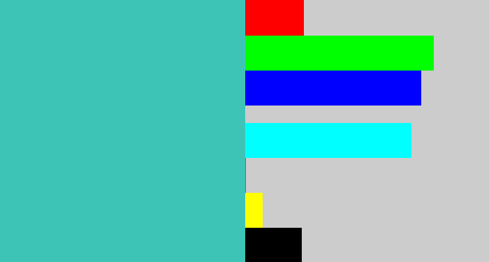 Hex color #3ec4b7 - tealish