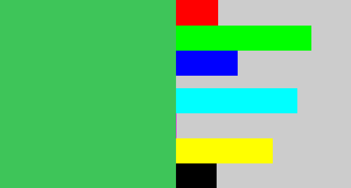 Hex color #3ec559 - cool green