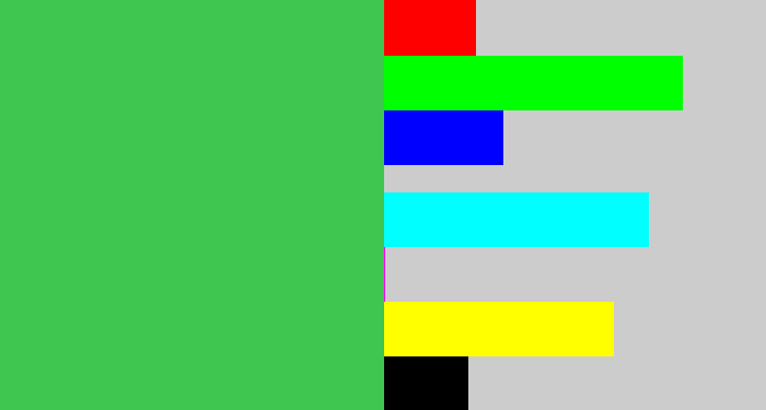 Hex color #3ec650 - medium green