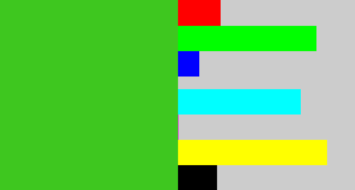 Hex color #3ec71f - frog green