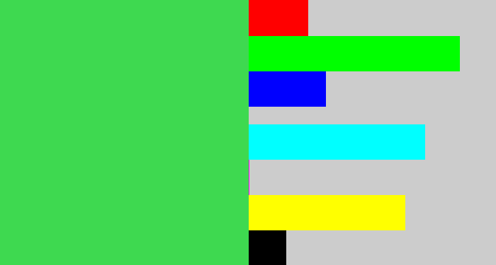 Hex color #3ed950 - lightish green