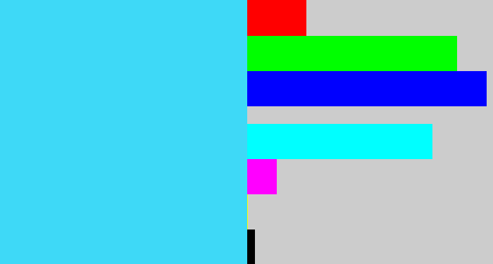 Hex color #3ed9f7 - bright cyan