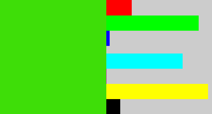 Hex color #3ede08 - vivid green