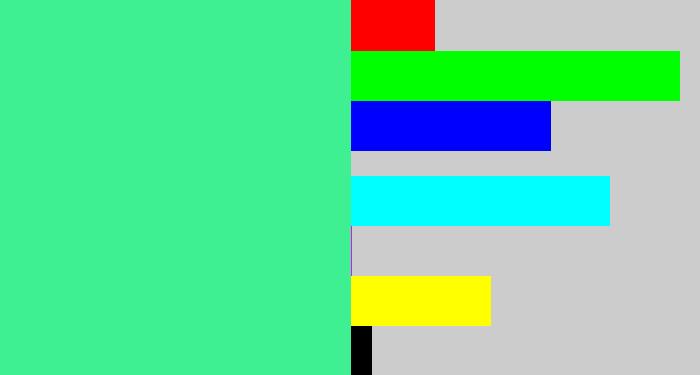 Hex color #3ef091 - weird green