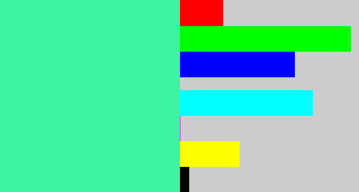 Hex color #3ef2a3 - sea green