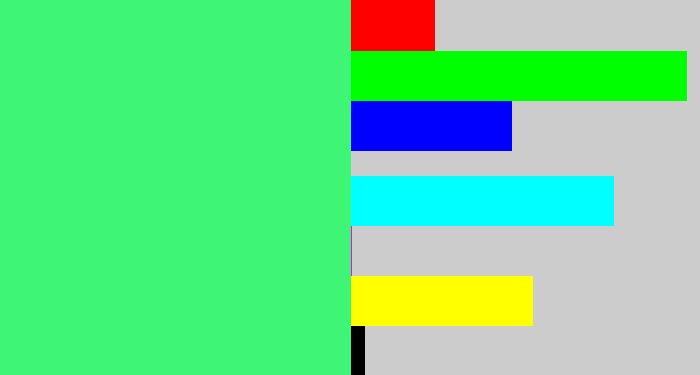 Hex color #3ef575 - weird green