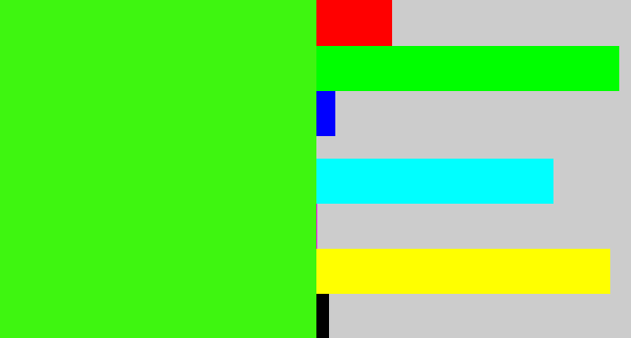 Hex color #3ef610 - poison green