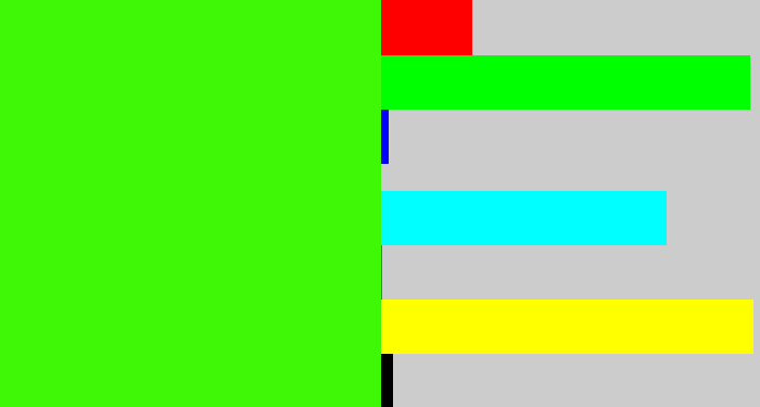 Hex color #3ef806 - poison green