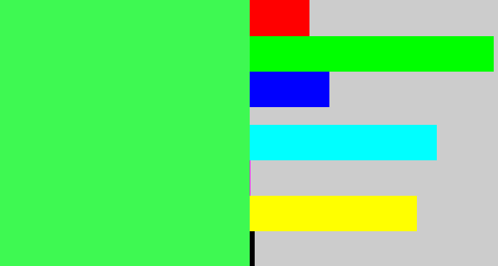 Hex color #3ef952 - light neon green