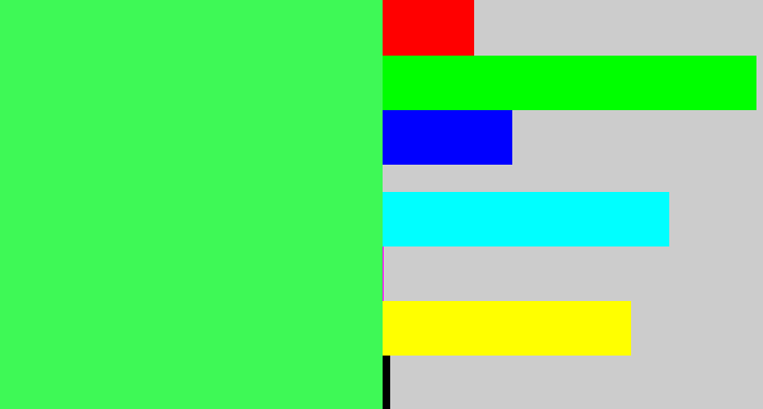 Hex color #3ef956 - light neon green
