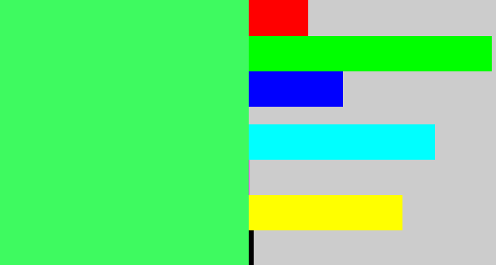 Hex color #3efa60 - light neon green