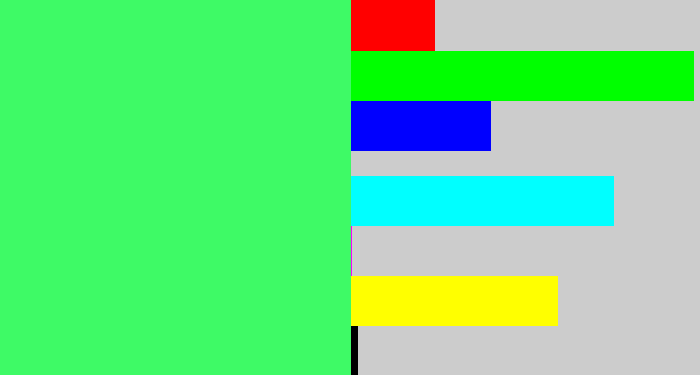 Hex color #3efa66 - light bright green