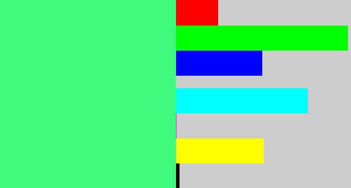 Hex color #3efa7d - weird green