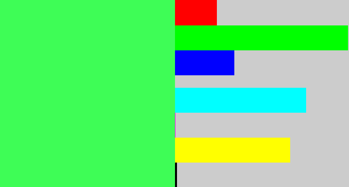 Hex color #3efd56 - light neon green