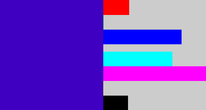 Hex color #3f00c1 - violet blue