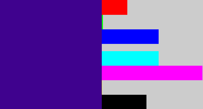 Hex color #3f028e - indigo